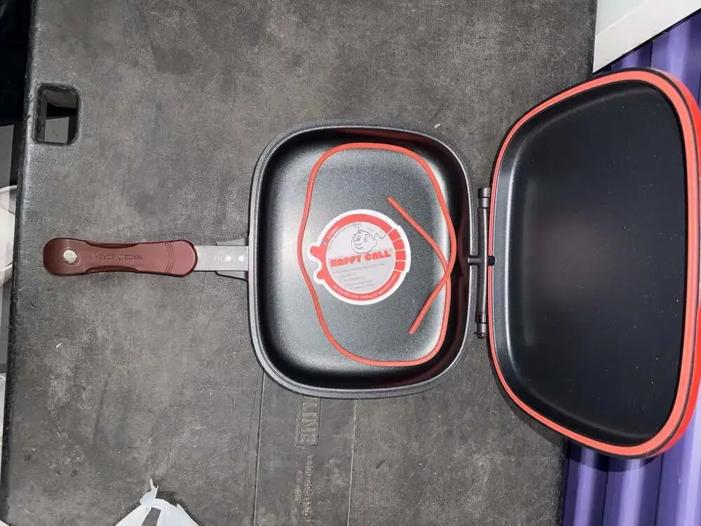 Happycall Double Pan Standard Red Non-Stick Grill Pan